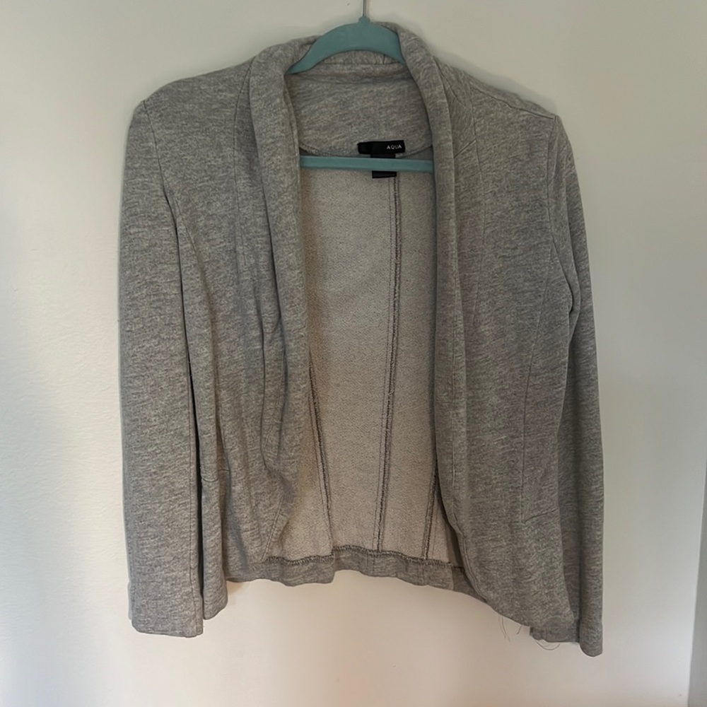 AQUA brand sweater blazer in grey XS